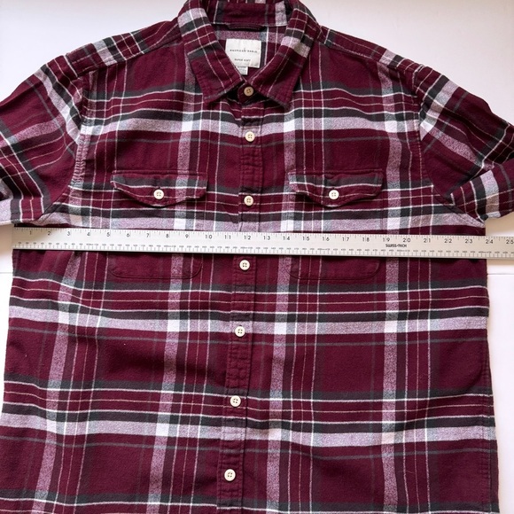 American Eagle Flannel Shirt Super Soft Red White Plaid Button Down Collar Sz XL - Picture 8 of 13